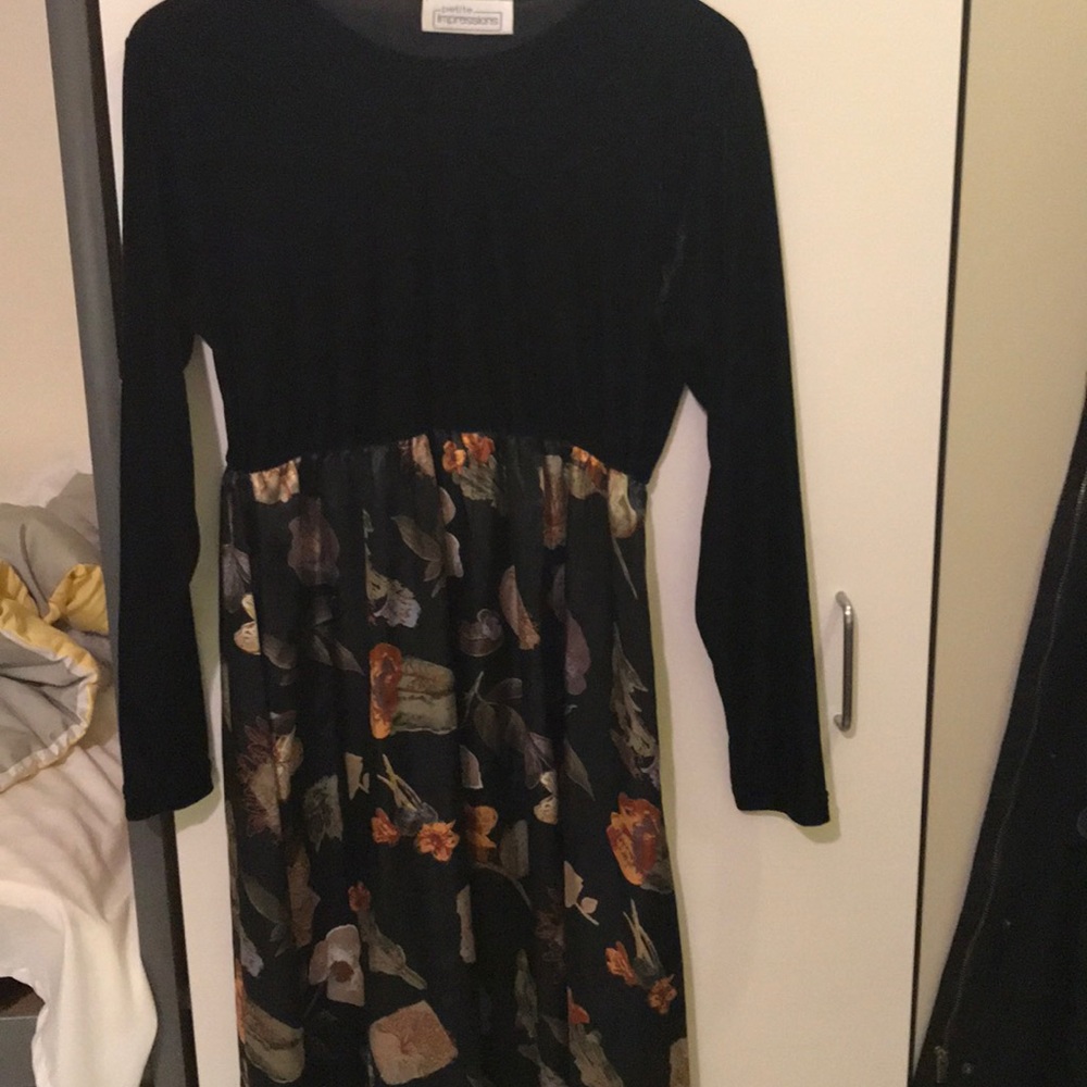 Maxi velvet and silk dress